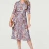 Floral Layered V-Neck Midi Dress 1 Floral Layered V-Neck Midi Dress -Hallmark Style D170675 MULTI GREY 1