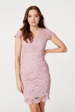 Lace Overlay Bodycon Short Dress