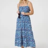 Floral Sleeveless Midi Sun Dress -Hallmark Style D170752 MULTI BLU 2