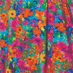 Floral Frill Cap Sleeve Midi Dress -Hallmark Style D171218 MULTI PINK swatch