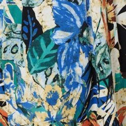 Tropical Print V-Neck Empire Maxi Dress -Hallmark Style D171231 MULTI GREEN swatch