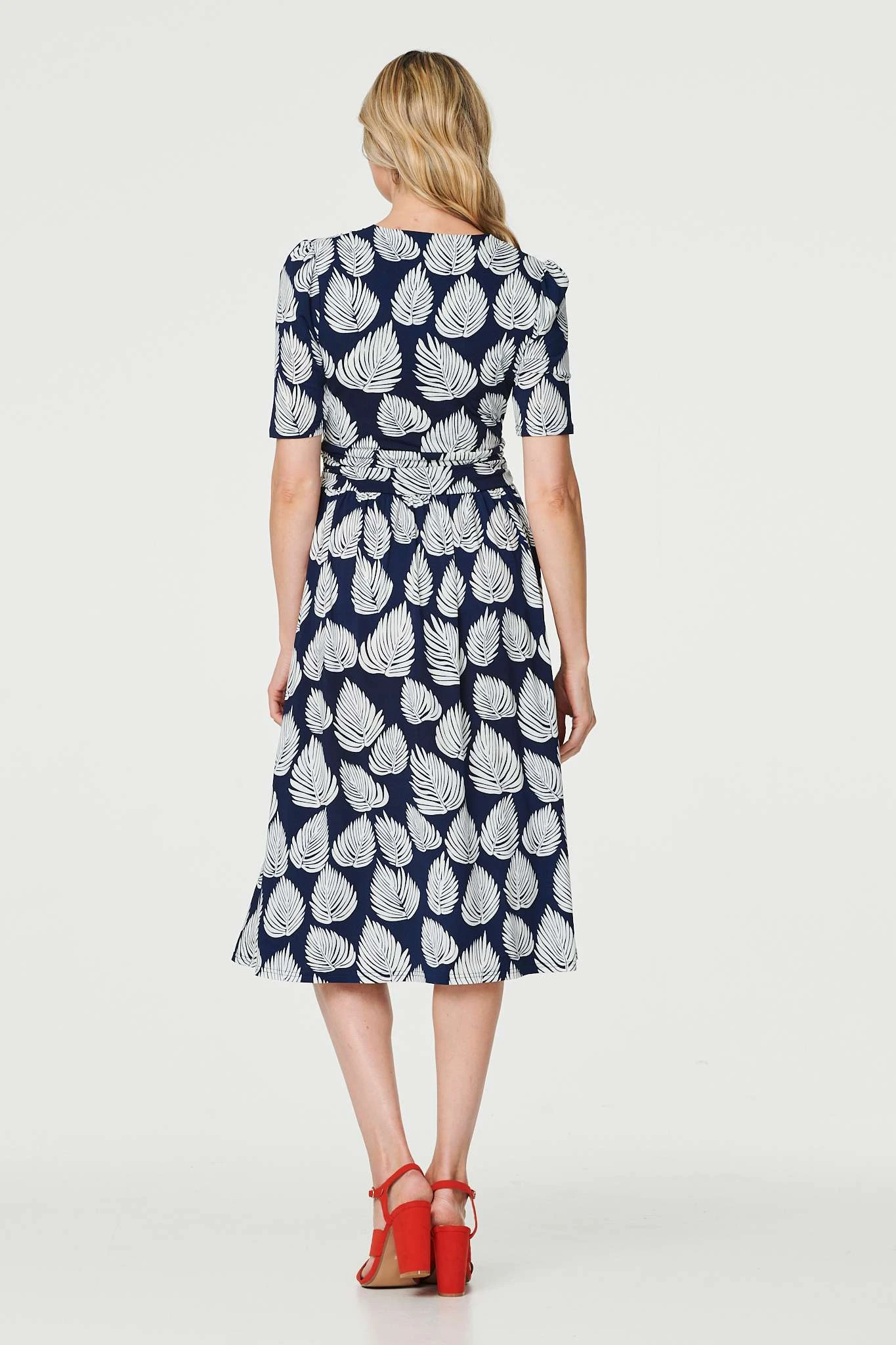 Printed Short Sleeve Wrap Tea Dress 4 Printed Short Sleeve Wrap Tea Dress - Image 2