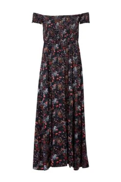 Floral Bardot Maxi Dress 12 Floral Bardot Maxi Dress -Hallmark Style D501385 MULTI NAVY 3 1