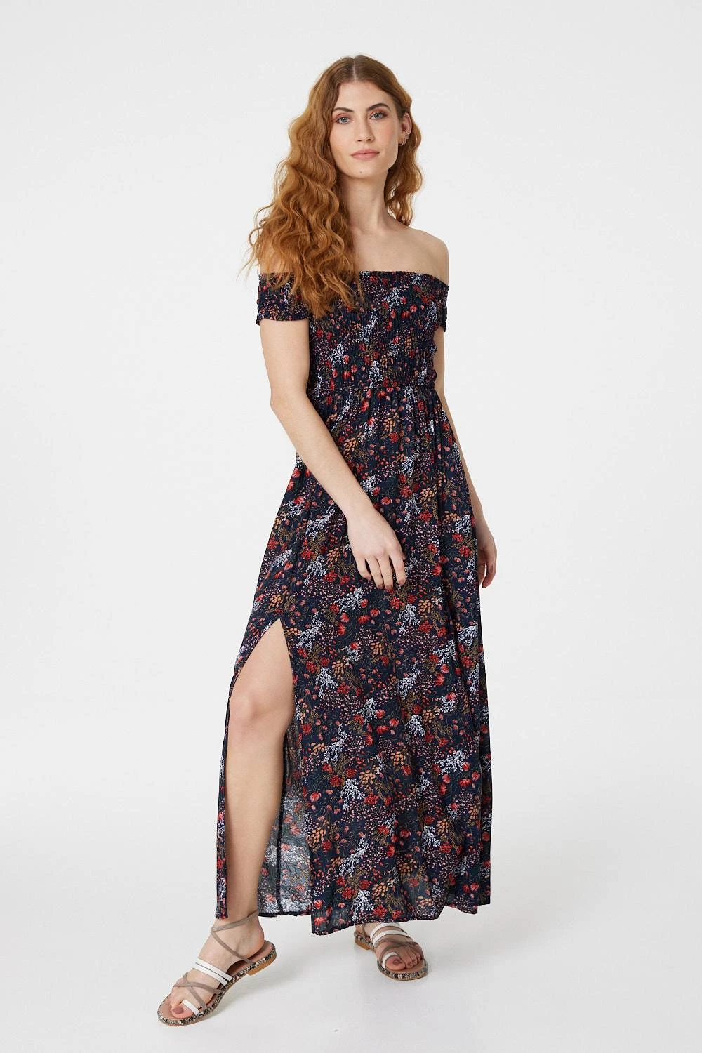 Floral Bardot Maxi Dress 3 Floral Bardot Maxi Dress