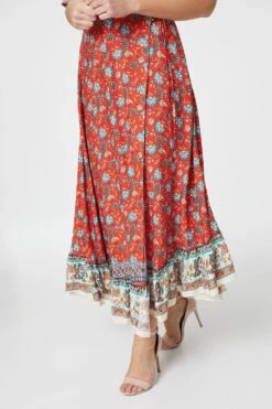 Paisley Print Wrap Maxi Dress -Hallmark Style D507178 MULTI RED 4