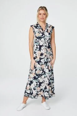 Floral Empire Waist Midi Dress