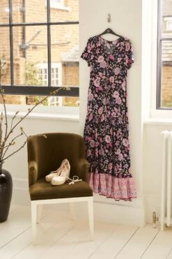 Floral V-Neck Tiered Maxi Dress