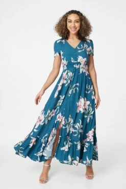 Floral Fit & Flare Maxi Dress