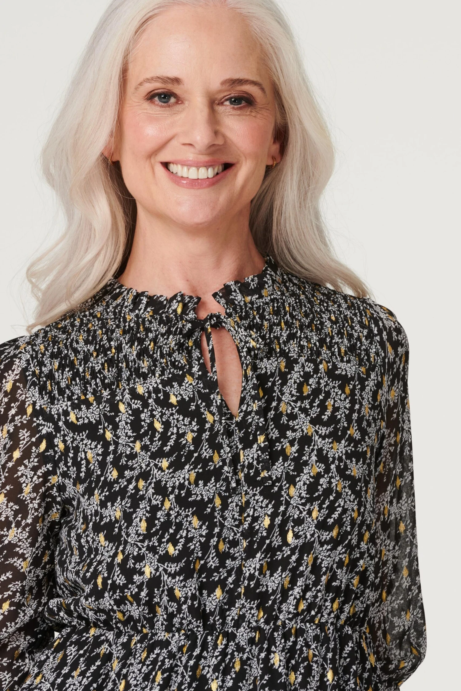 Printed Tie Neck Skater Dress 6 Printed Tie Neck Skater Dress - Image 4