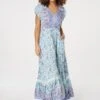 Printed Cap Sleeve Maxi Dress -Hallmark Style D512933 PALE BLUE 1