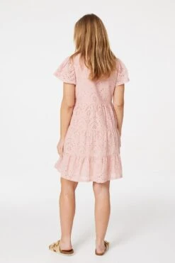 Broderie Anglaise Short Dress -Hallmark Style D513312 PINK 8