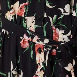 Floral Angel Sleeve Shirt Dress -Hallmark Style D513346 MULTI BLACK swatch