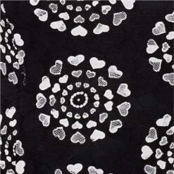 Heart Print 3/4 Sleeve Shift Dress -Hallmark Style D513478 BLACK swatch