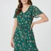 Floral Angel Sleeve Tea Dress -Hallmark Style D513533 EMERALD 2