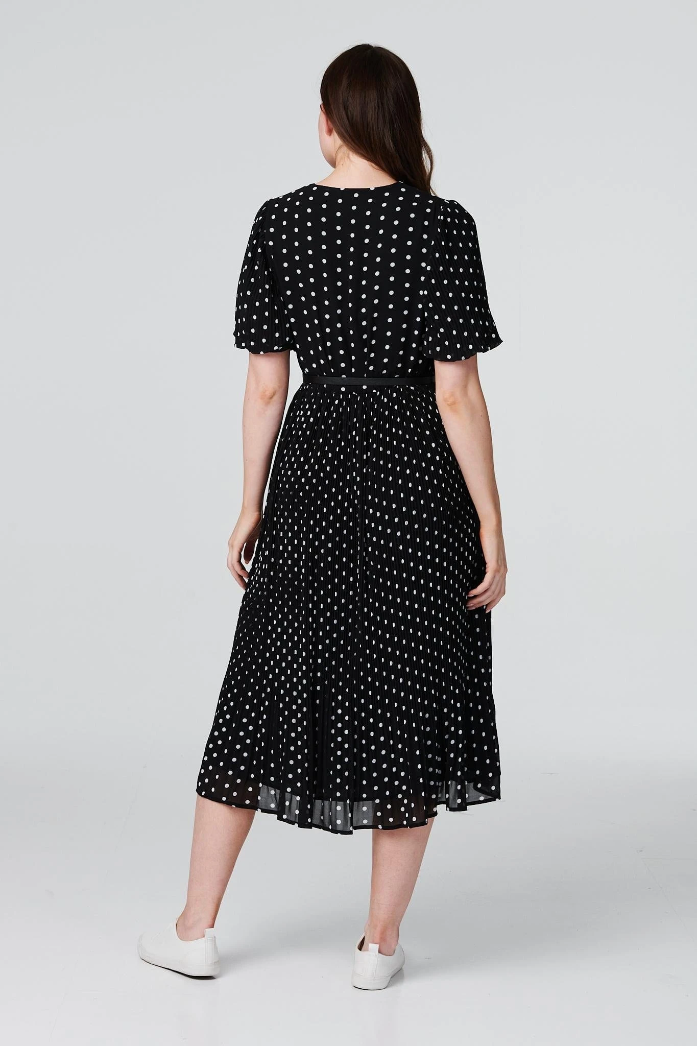 Polka Dot Pleated Midi Dress 5 Polka Dot Pleated Midi Dress - Image 3