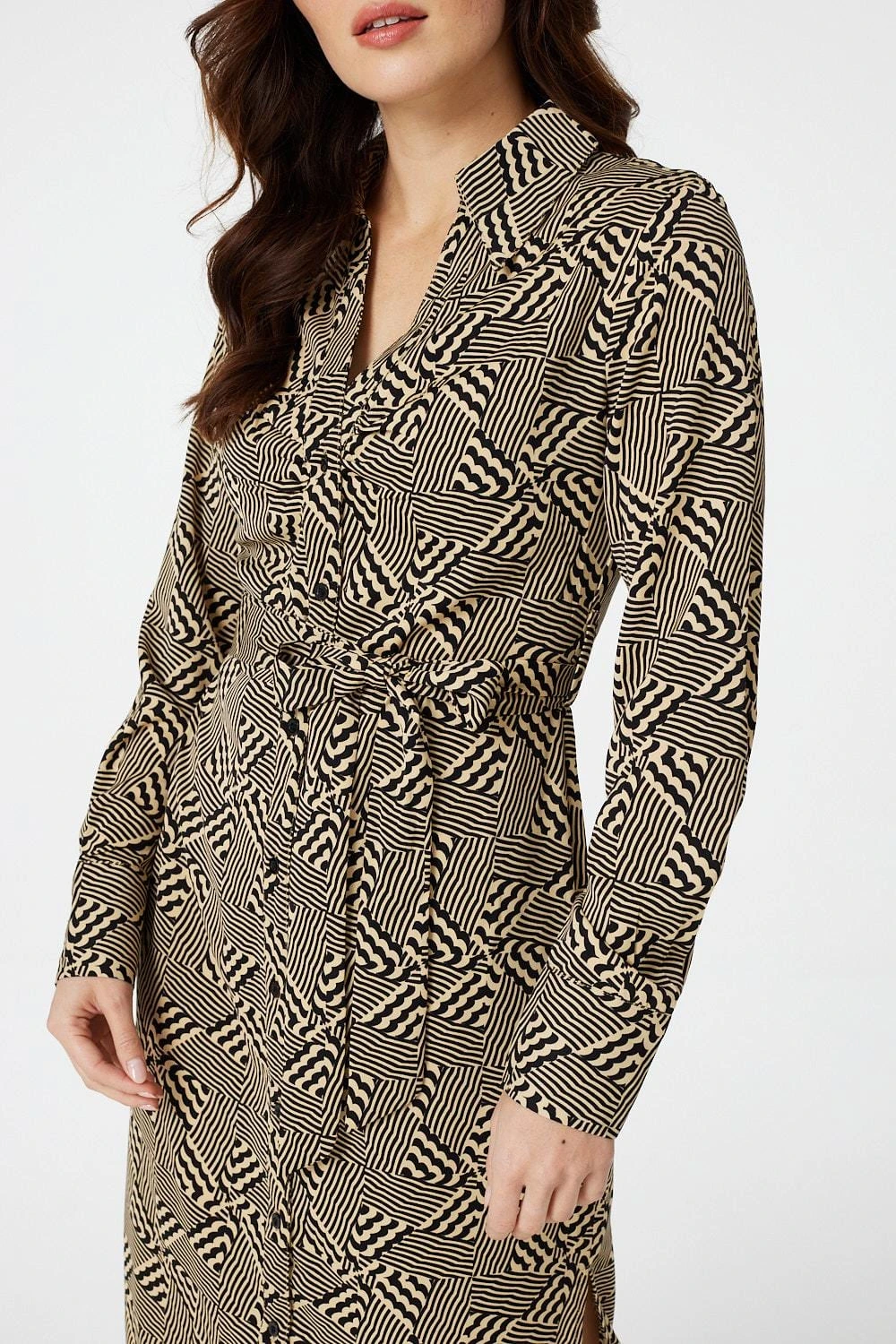 Geo Print Button Front Shirt Dress 9 Geo Print Button Front Shirt Dress - Image 7