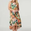 Floral Sleeveless Tiered Dress -Hallmark Style D514357 MULTI NAVY 2
