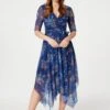 Floral Wrap Hanky Hem Dress