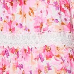 Floral Lace 1/2 Sleeve Short Dress -Hallmark Style D517166 MULTI WHITE swatch