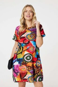 Hallmark Style 42 Abstract Print Relaxed Dress