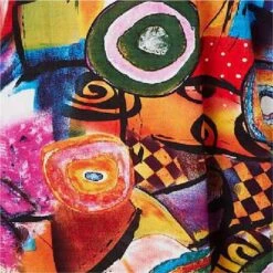 Abstract Print Relaxed Dress -Hallmark Style D517321 MULTI RED swatch