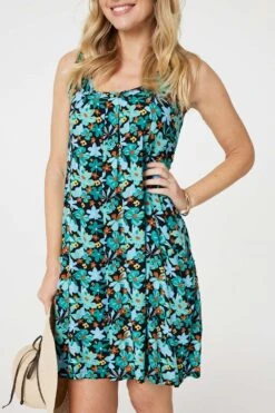 Floral Sleeveless Relaxed Short Dress 12 Floral Sleeveless Relaxed Short Dress -Hallmark Style D517363 MULTI BLACK 5