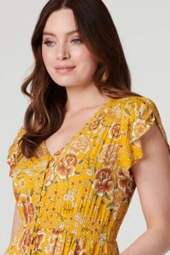 Floral Lace Detail Maxi Dress 11 Floral Lace Detail Maxi Dress -Hallmark Style D517380 MULTI YELLOW 4