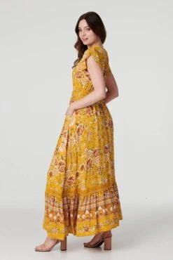 Floral Lace Detail Maxi Dress 10 Floral Lace Detail Maxi Dress -Hallmark Style D517380 MULTI YELLOW 5
