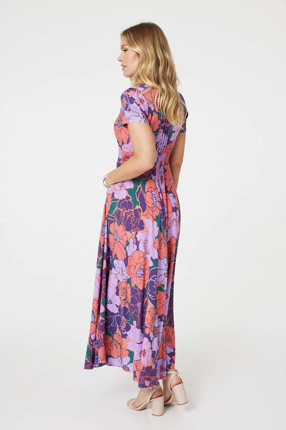 Floral Shirred V-Neck Maxi Dress 7 Floral Shirred V-Neck Maxi Dress - Image 5