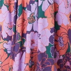 Floral Shirred V-Neck Maxi Dress 19 Floral Shirred V-Neck Maxi Dress -Hallmark Style D517635 MULTI PURPLE swatch