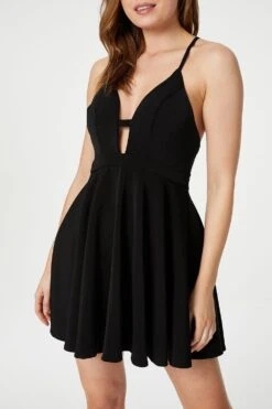 Cut Out Back Slip Dress -Hallmark Style D722776 BLACK 3