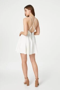 Cut Out Back Slip Dress -Hallmark Style D722776 WHITE 4