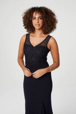 Lace Top Fishtail Maxi Dress -Hallmark Style D727541 NAVY 2