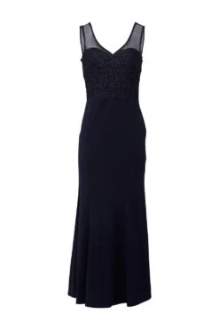 Lace Top Fishtail Maxi Dress -Hallmark Style D727541 NAVY 5