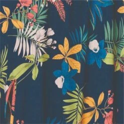 Floral Bardot Side Split Maxi Dress -Hallmark Style D732743 MULTI NAVY swatch