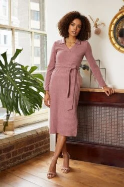 Polo Collar Knit Dress -Hallmark Style KD158136