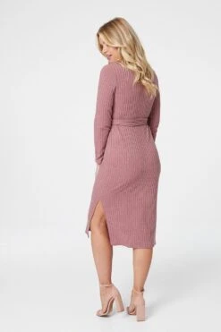 Polo Collar Knit Dress -Hallmark Style KD158136 PINK 4