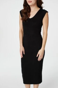 Sleeveless Bodycon Knit Dress -Hallmark Style KD158208 BLACK 4
