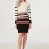 Stripy Long Sleeve Knit Dress 2 Stripy Long Sleeve Knit Dress -Hallmark Style KD166794 MULTI BLACK 1