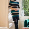 Striped Bodycon Short Knit Dress