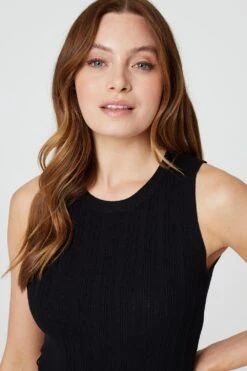 Sleeveless Knit Shift Dress -Hallmark Style KD168618 BLACK 4