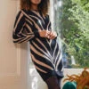 Animal Print Short Knit Dress