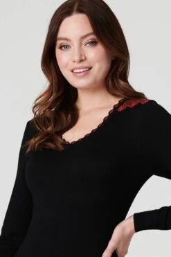 Printed Fit & Flare Dress With Scarf -Hallmark Style KD171028 MULTI BLACK ALT 3