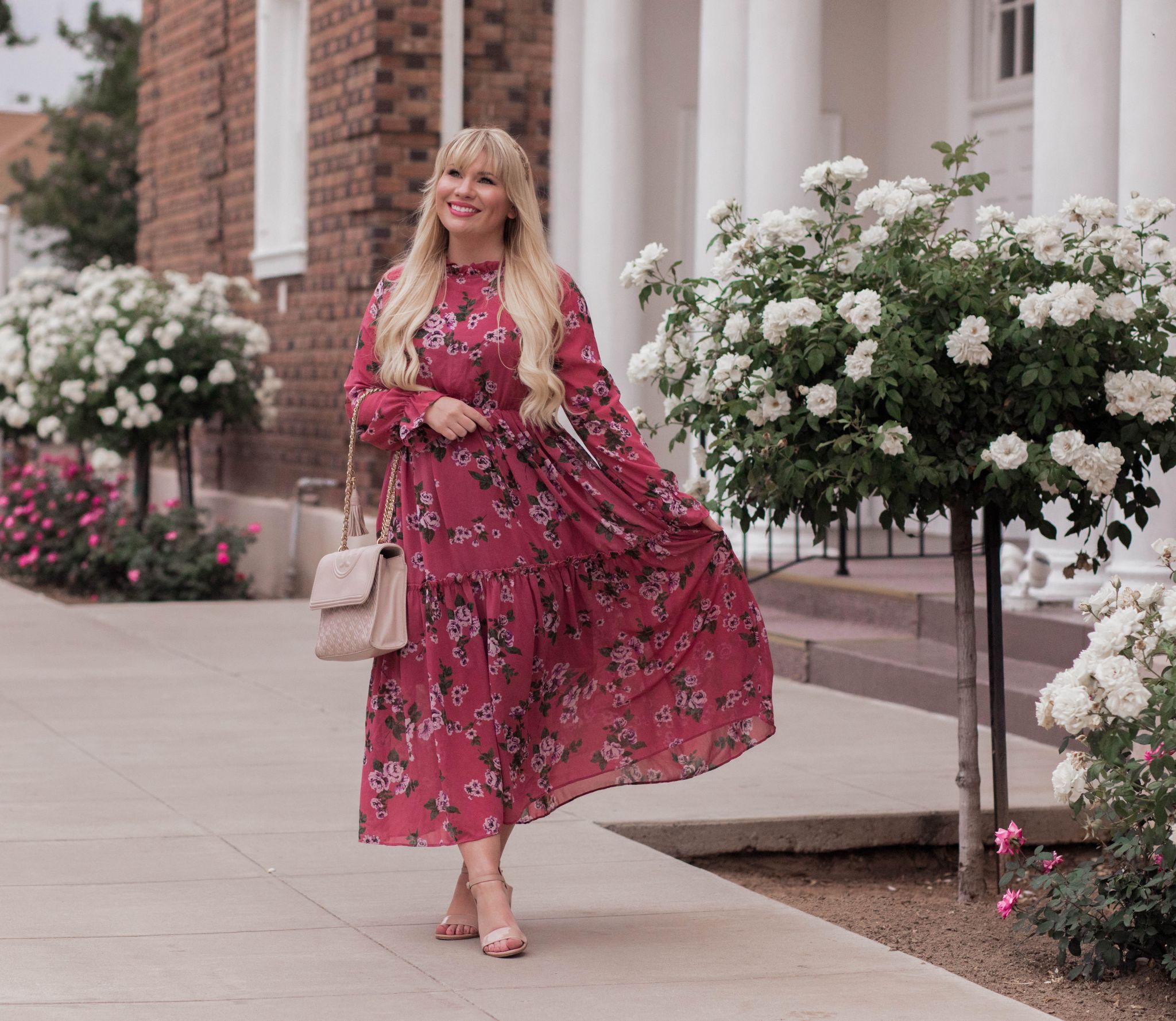 Hallmark Style -Hallmark Style 1 red floral dress